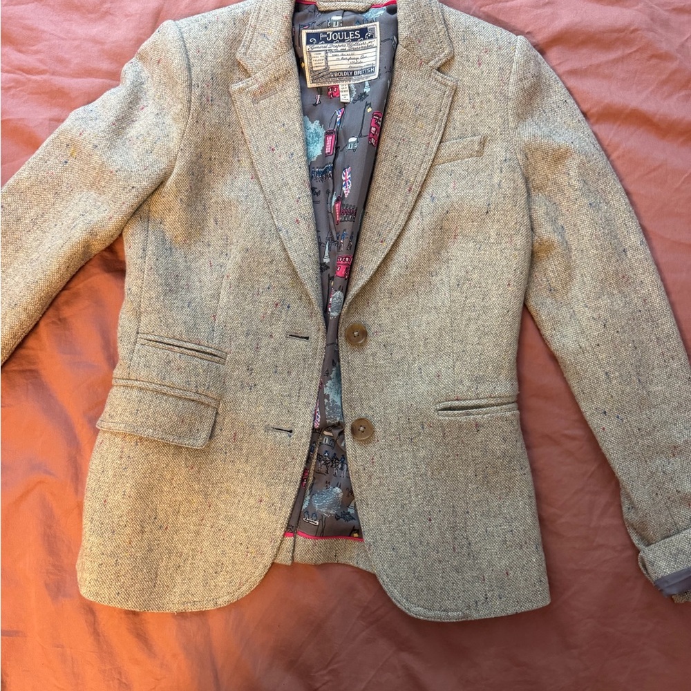 Joules Cream Tweed Sport Coat with Multicolor Flecks